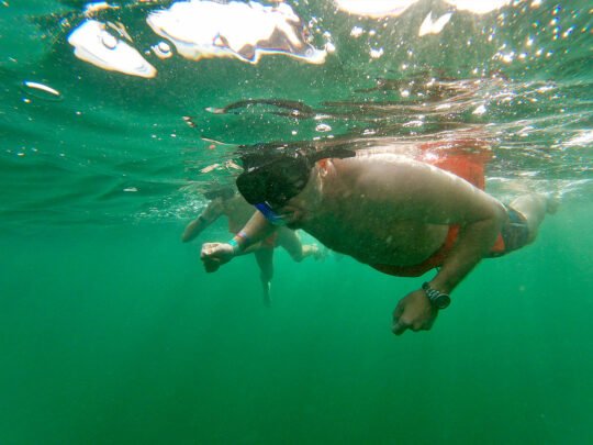 Tour group snorkeling in the Marietas Islands, Mexico