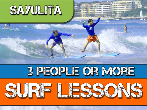 SAYULITA SURF LESSONS 3 PEOPLE OR MORE